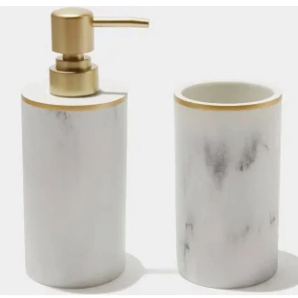 🫧 Sunday Citizen Resin Faux Marble Bath Set 🫧